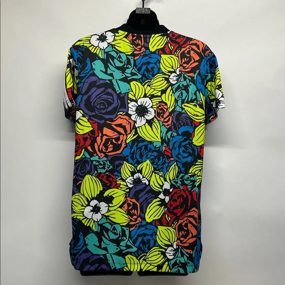Adidas tiro Black and Multicolor Shirt size medium floral soccer jersey kids